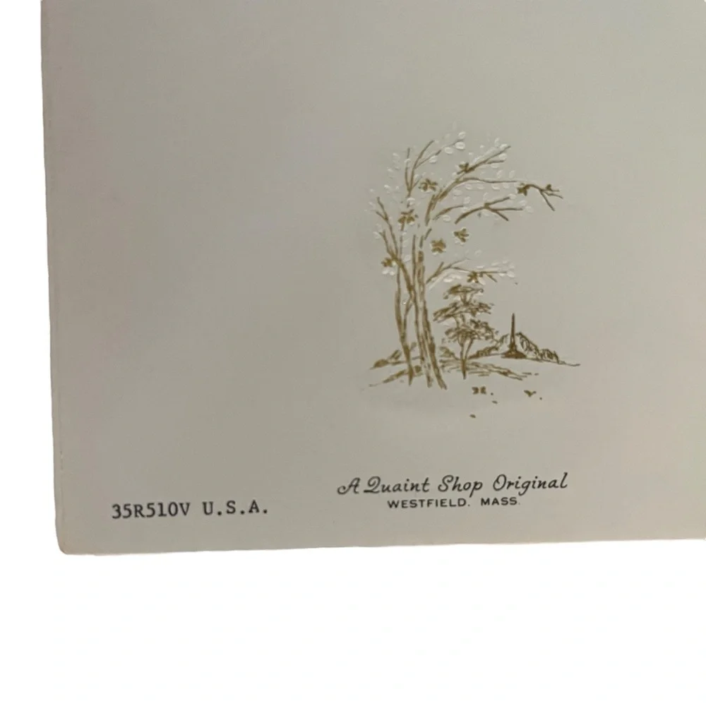 Unused Vintage Joyous Easter Greeting Card Floral Church Quaint Shop Original